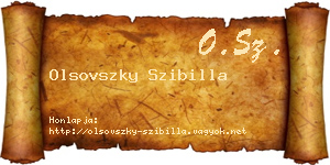 Olsovszky Szibilla névjegykártya